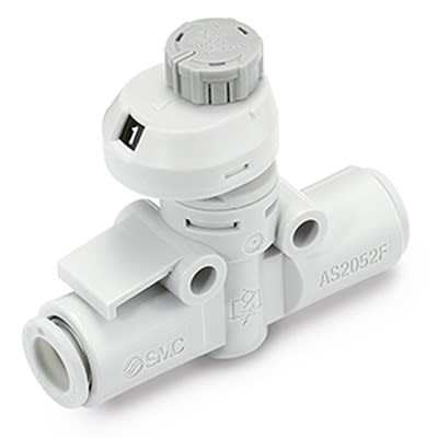 SMC AS-FS Серия Пневматический Клапан Регулирования Потока, 8.1 L/min, 6 mm Трубка