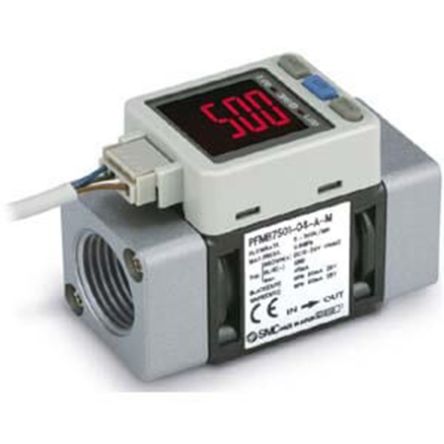 SMC Серия PFMB7102 Контроллер потока, 1000 Л/мин, PNP открытый коллекторный выход 12 V